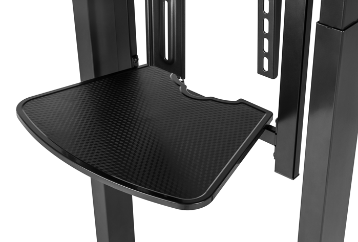 Brateck Deluxe Motorized Large TV Cart with Manual Tilt, Equipment Shelf and Camera Mount Fit 55"-100" Up to 120kg- Matte Black （LS） thumbnail 3