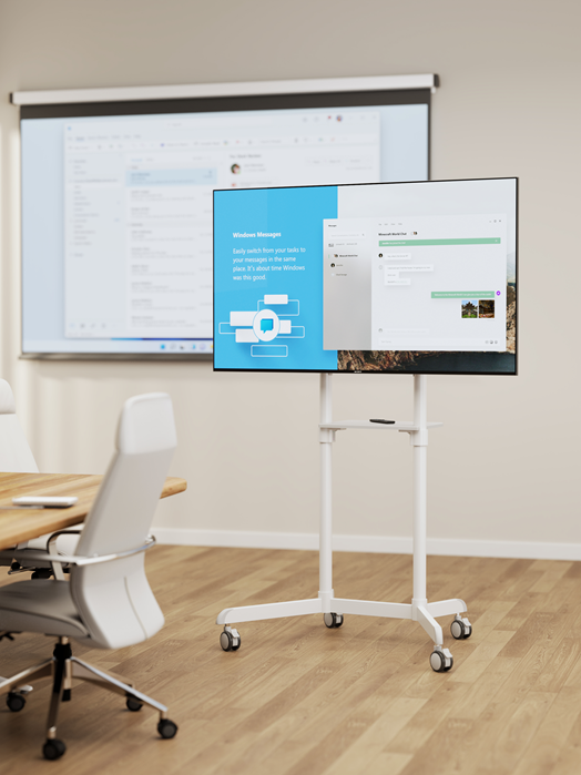 Brateck Rotating Mobile Stand for Interactive Display Fit 37"-70"  Up to 70kg- VESA: 200x200,400x200,300x300,600x200,350x350,400x400,600x400 White（LS) thumbnail 4