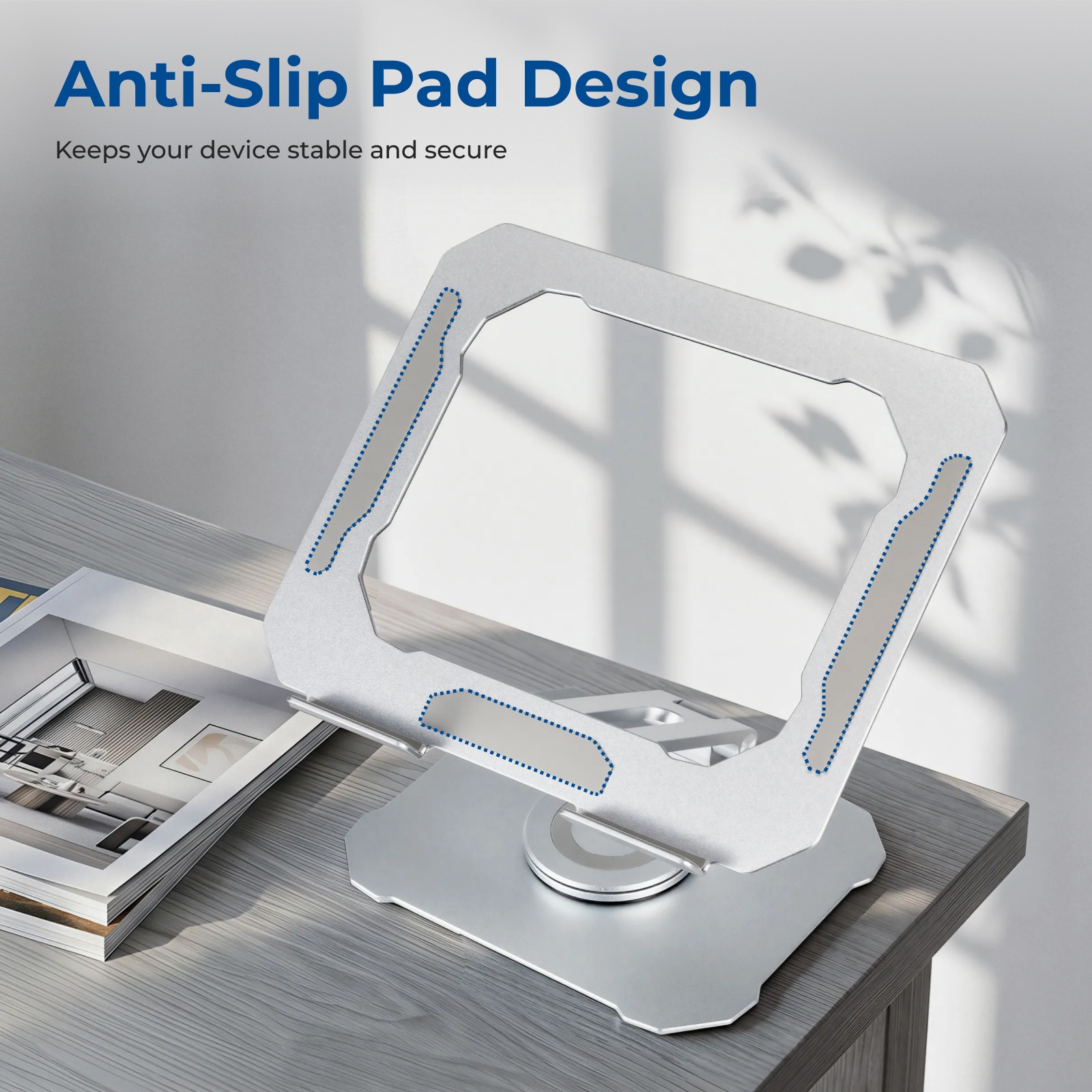 Brateck 360° Rotating Foldable Laptop Riser (For 7"-17.3" Laptops & Tablets) thumbnail 2