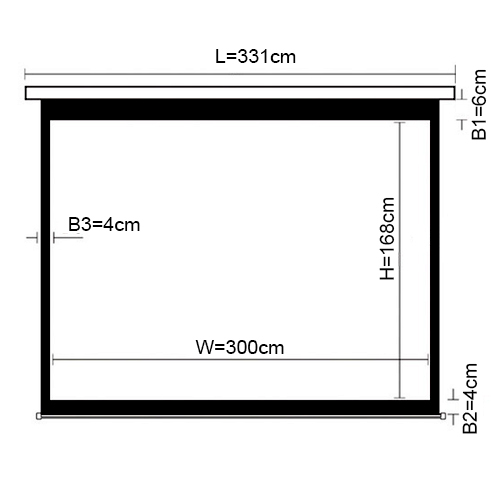 Brateck Projector Electric Screen 135" (3Mx1.68M) Electric Screen (16:9 ratio) thumbnail 3