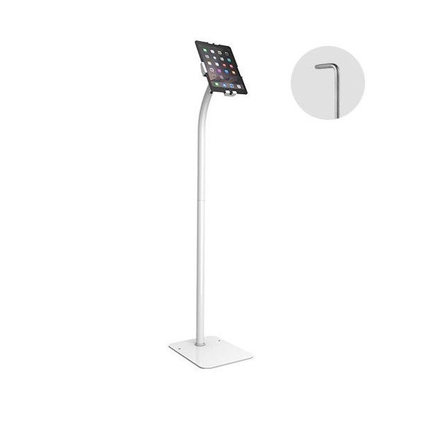 Brateck Universal Anti-Theft tablet floor stand compatible with most 7.9”-11” Tablets-White 220x300x1238mm Anti-Theft Locking Screw
