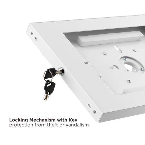 Brateck Anti-Theft Countertop Tablet Holder with Bolt Down Base Fit most  9.7” to 11” tablets - White 300x200x469mm, Anti-theft Lock with a Key thumbnail 4